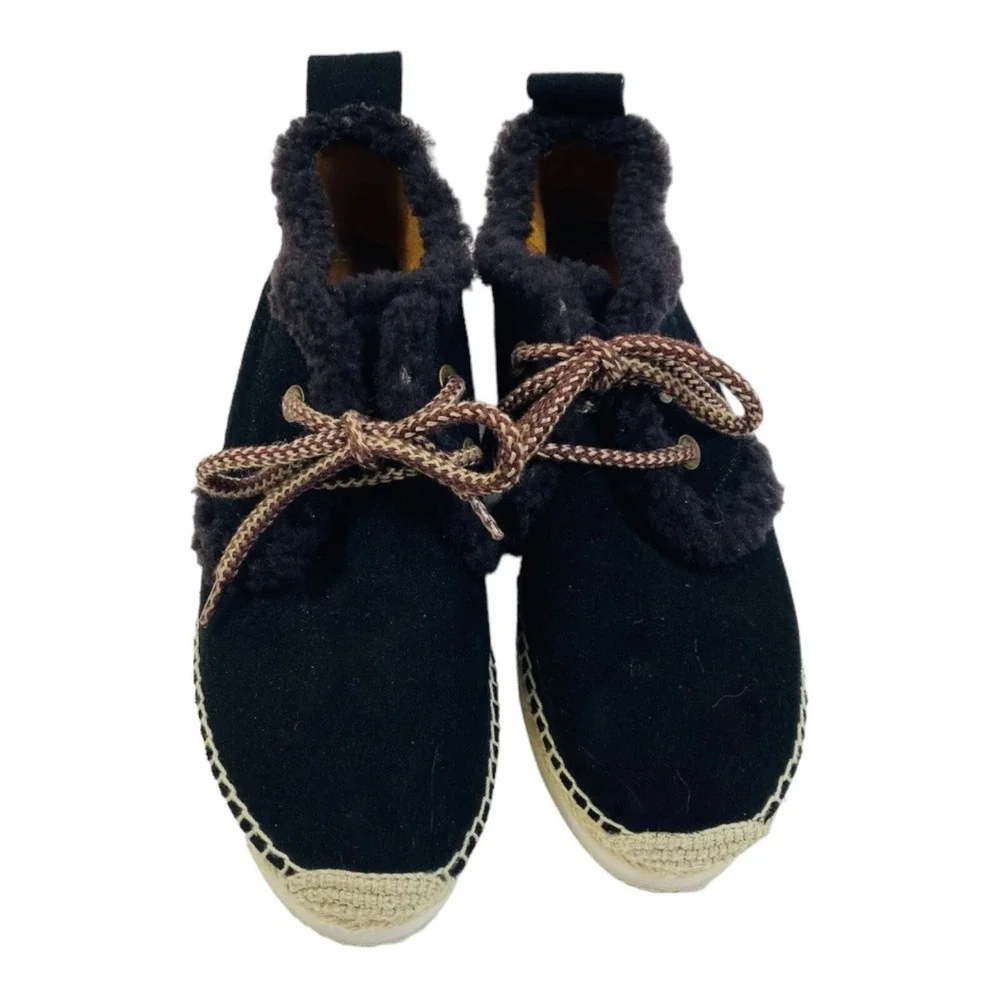 SEE By CHLOE Brown‎ Suede Leather & Shearling Chukka Boots Size 41
